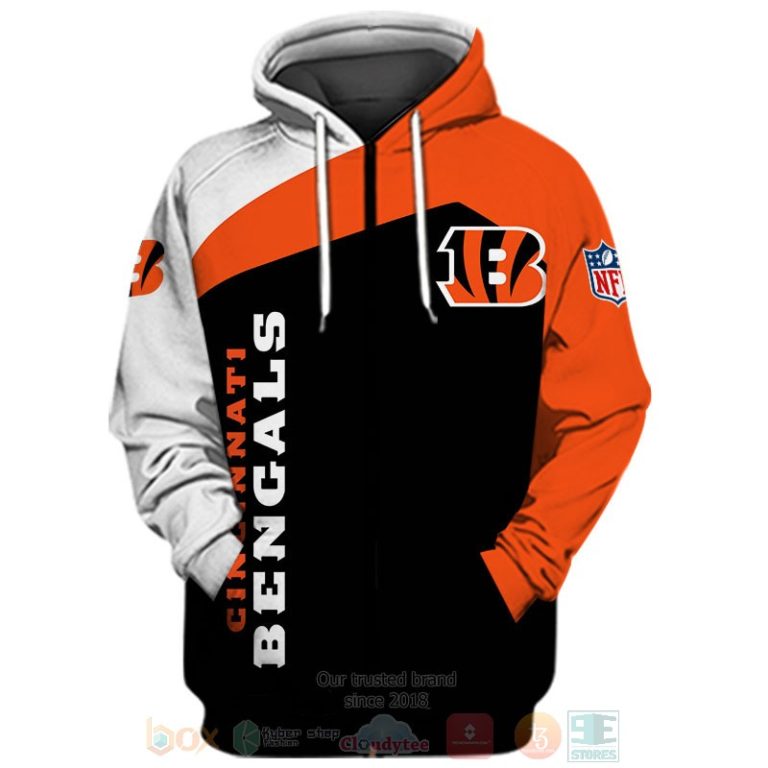 Cincinnati Bengals NLF white orange black 3D shirt hoodie 1 2