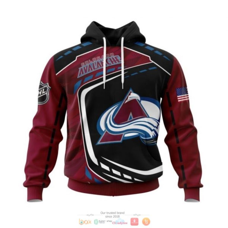 Colorado Avalanche NHL black dark red 3D shirt hoodie