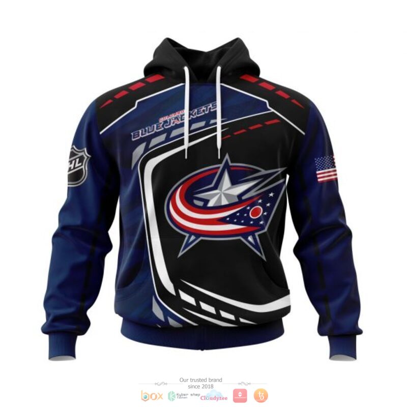 Columbus Blue Jackets NHL black blue 3D shirt hoodie