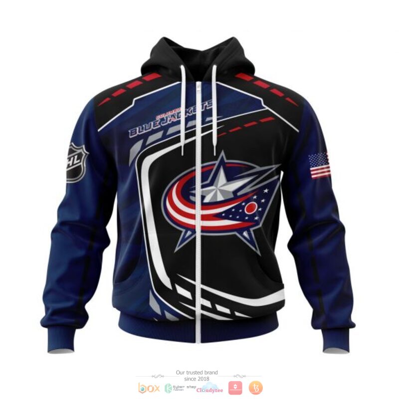 Columbus Blue Jackets NHL black blue 3D shirt hoodie 1