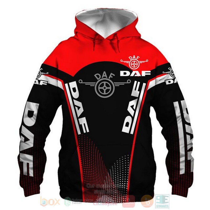 DAF red black 3D shirt hoodie