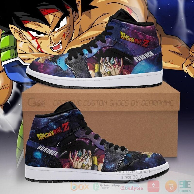 DBZ Bardock Sneakers Galaxy Custom Dragon Ball Anime Air Jordan High Top Shoes