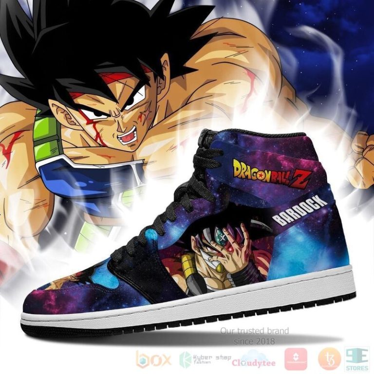 DBZ Bardock Sneakers Galaxy Custom Dragon Ball Anime Air Jordan High Top Shoes 1 2