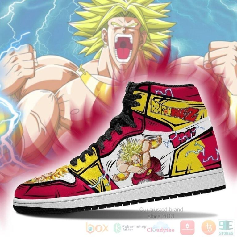 DBZ Super Broly Sneakers Custom Anime Dragon Ball Air Jordan High Top Shoes 1 2