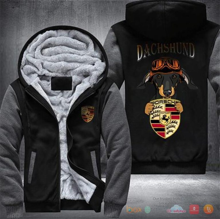 Dachshund Porsche Fleece Hoodie Jacket