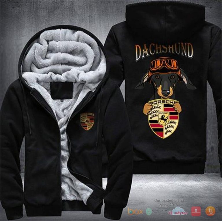 Dachshund Porsche Fleece Hoodie Jacket 1 2