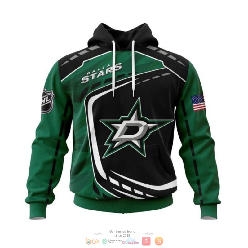 Dallas Stars NHL black green 3D shirt hoodie