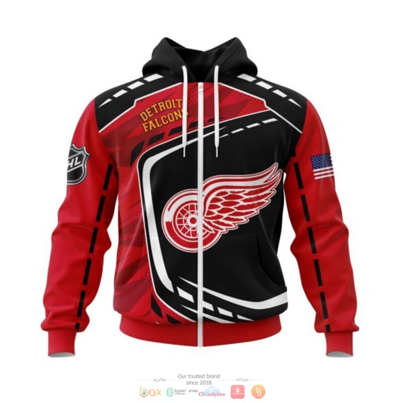 Detroit Red Wings NHL black red 3D shirt hoodie 1