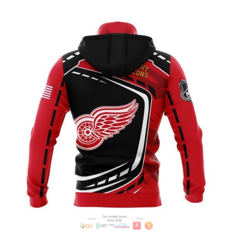 Detroit Red Wings NHL black red 3D shirt hoodie 1 2 3 4
