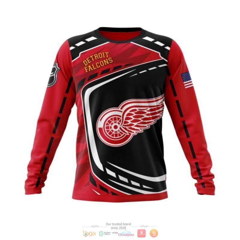 Detroit Red Wings NHL black red 3D shirt hoodie 1 2 3 4 5