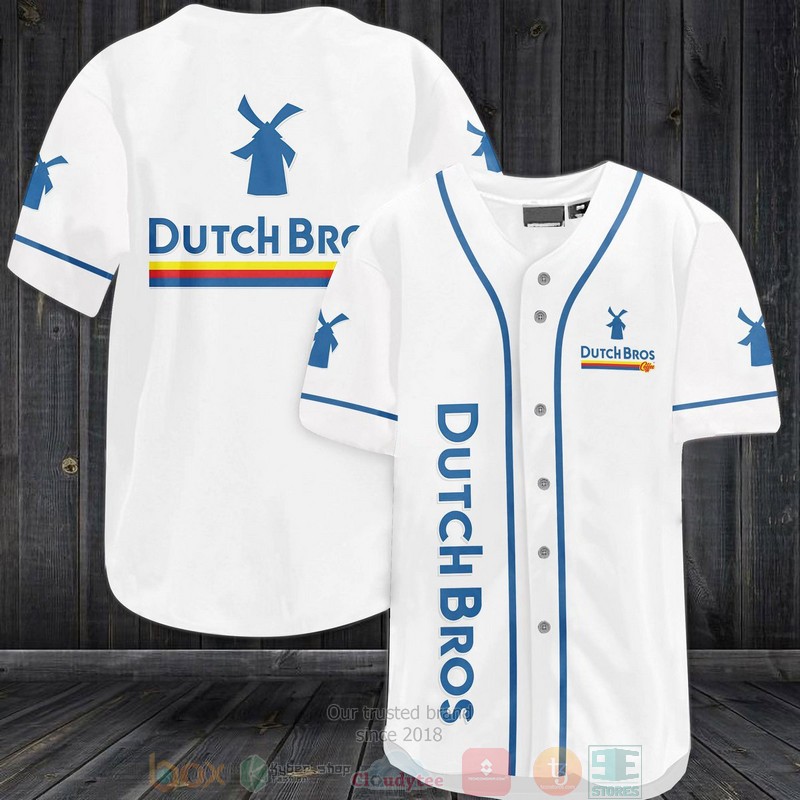 Dutch Bros White Baseball Jersey