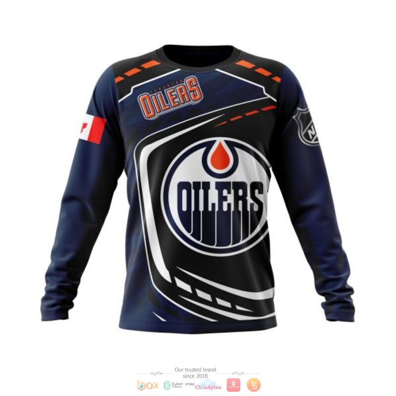 Edmonton Oilers NHL black blue 3D shirt hoodie 1 2 3 4 5