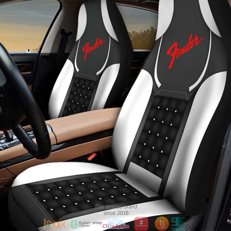 Fender Black White Red Car Seat Covers