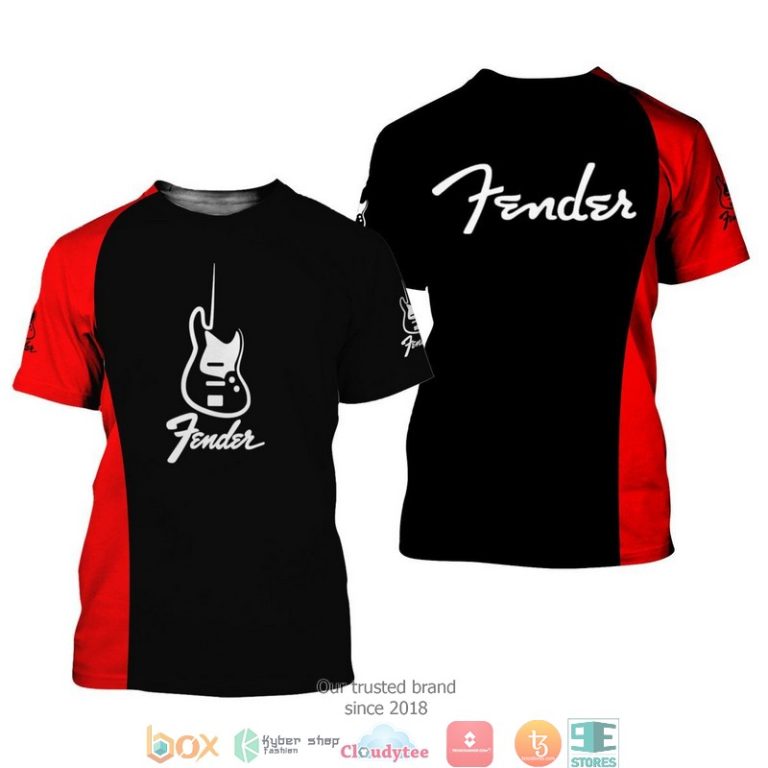 Fender Mini Guitar Black Red 3d full printing shirt hoodie 1 2