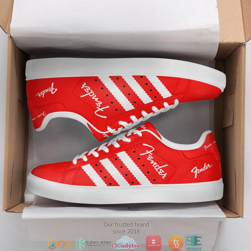 Fender Red Adidas Stan Smith shoes