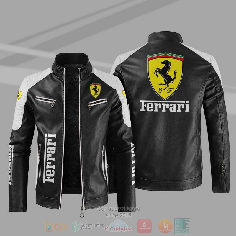 Ferrari Block Leather Jacket