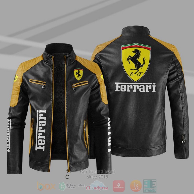 Ferrari Block Leather Jacket 1