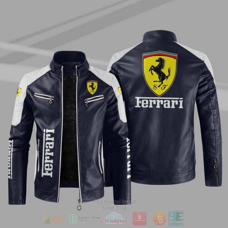 Ferrari Block Leather Jacket 1 2