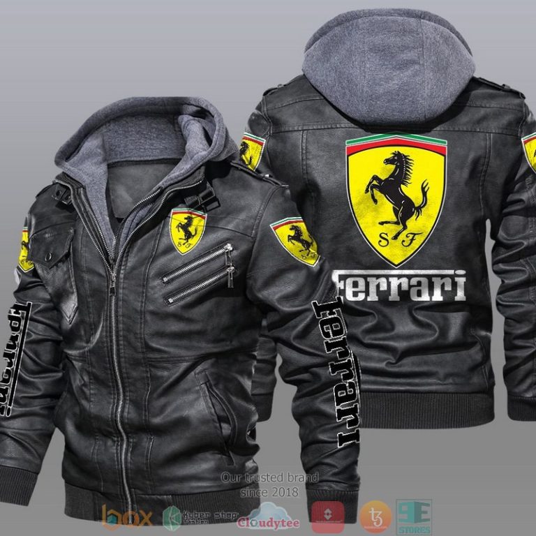 Ferrari Car brand Leather Jacket