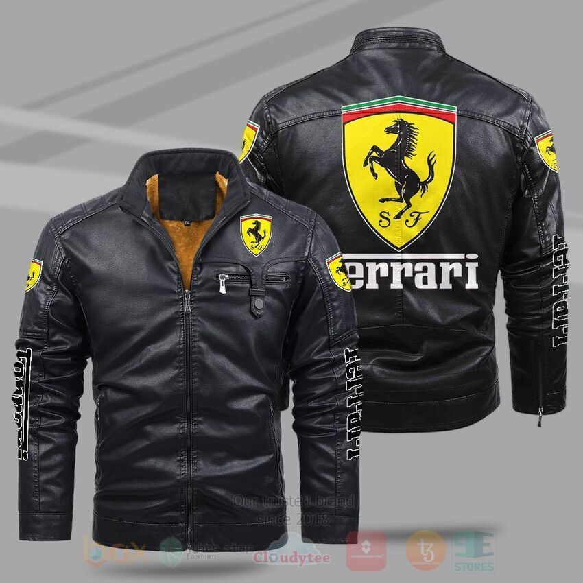 Ferrari Fleece Leather Jacket