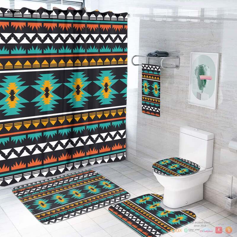 Geometric Ethnic Pattern Native American Bathroom Set