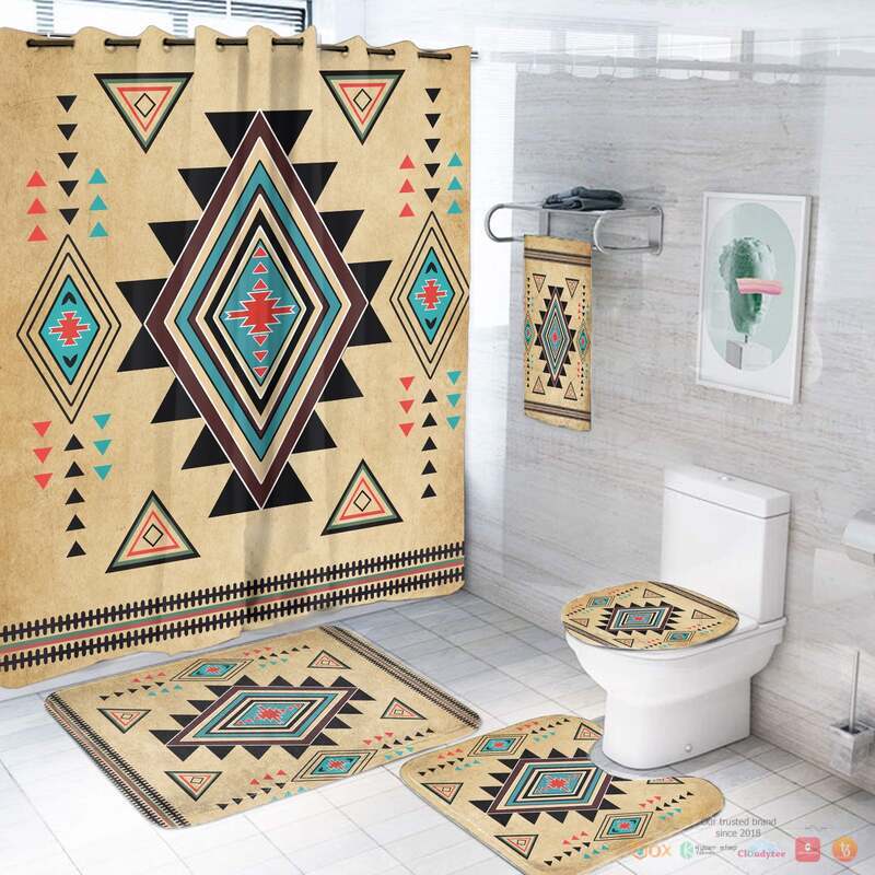 Geometric Southwest Printed Native American Bathroom Set
