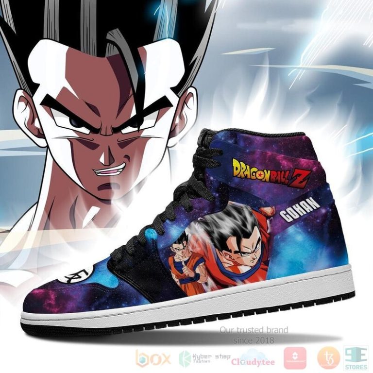 Gohan Sneakers Galaxy Custom Anime Dragon Ball Air Jordan High Top Shoes 1 2