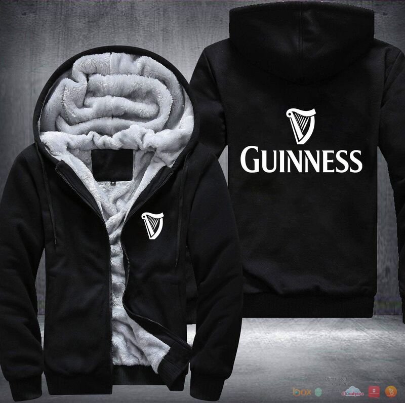 Guinness Beer Fleece Hoodie Jacket 1