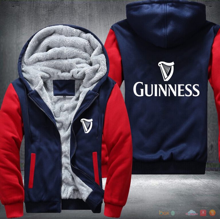 Guinness Beer Fleece Hoodie Jacket 1 2