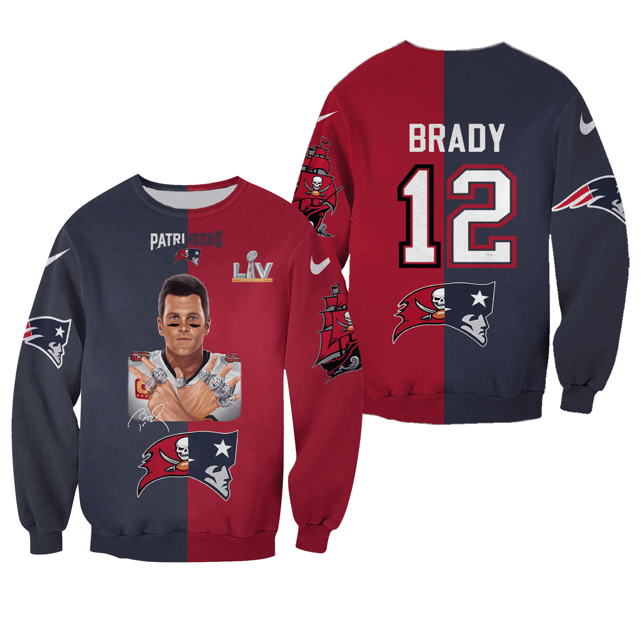 HOT Tom Brady Tampa Bay Buccaneers and New England Patriots Sweatshirt