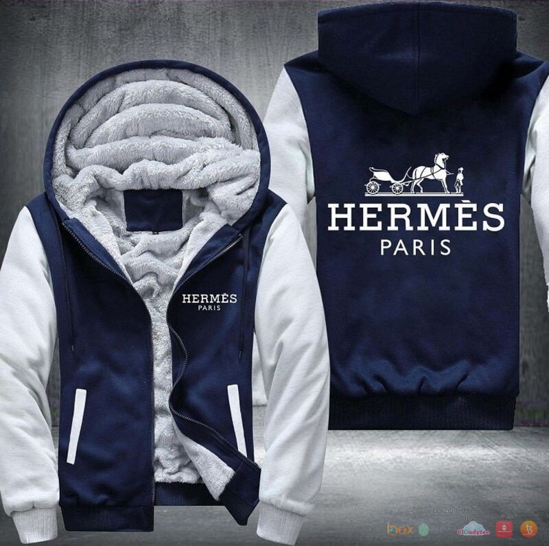 Hermes Paris Fleece Hoodie Jacket 1