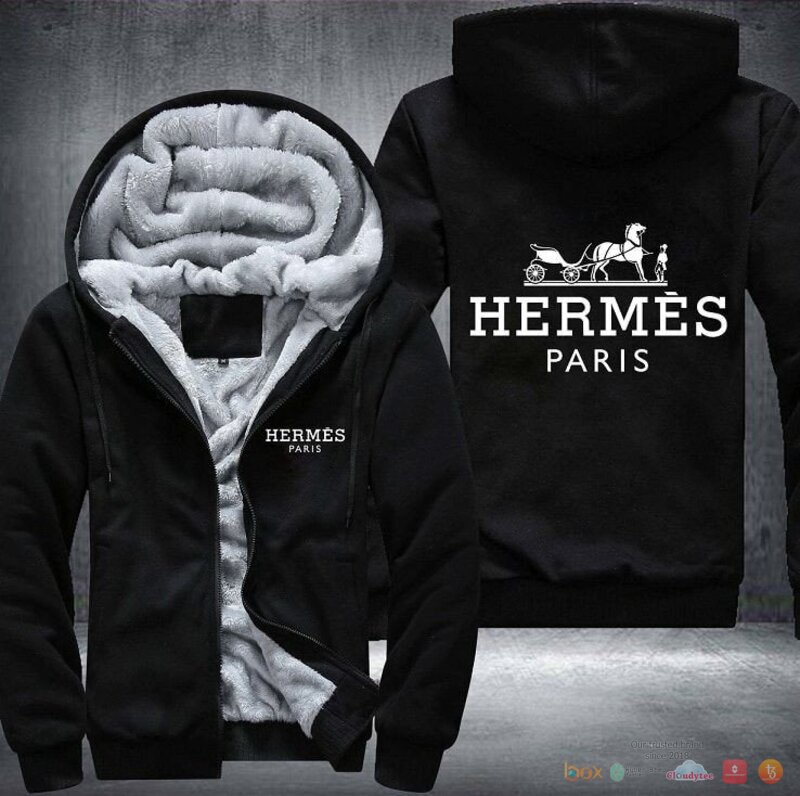 Hermes Paris Fleece Hoodie Jacket 1 2