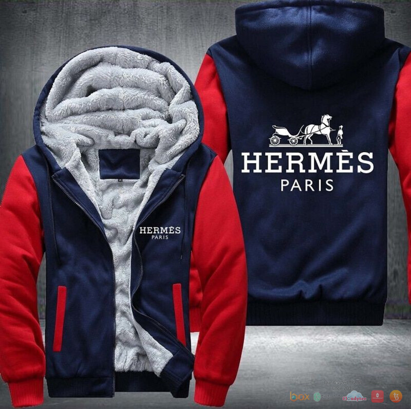 Hermes Paris Fleece Hoodie Jacket 1 2 3