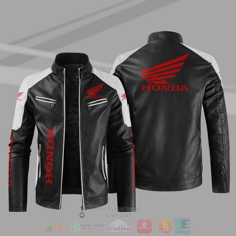 Honda Motorcycle Block Leather Jacket