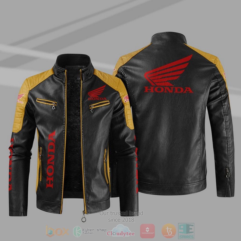Honda Motorcycle Block Leather Jacket 1