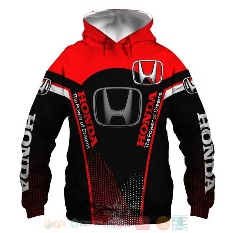 Honda The Power of Dreams red black 3D shirt hoodie