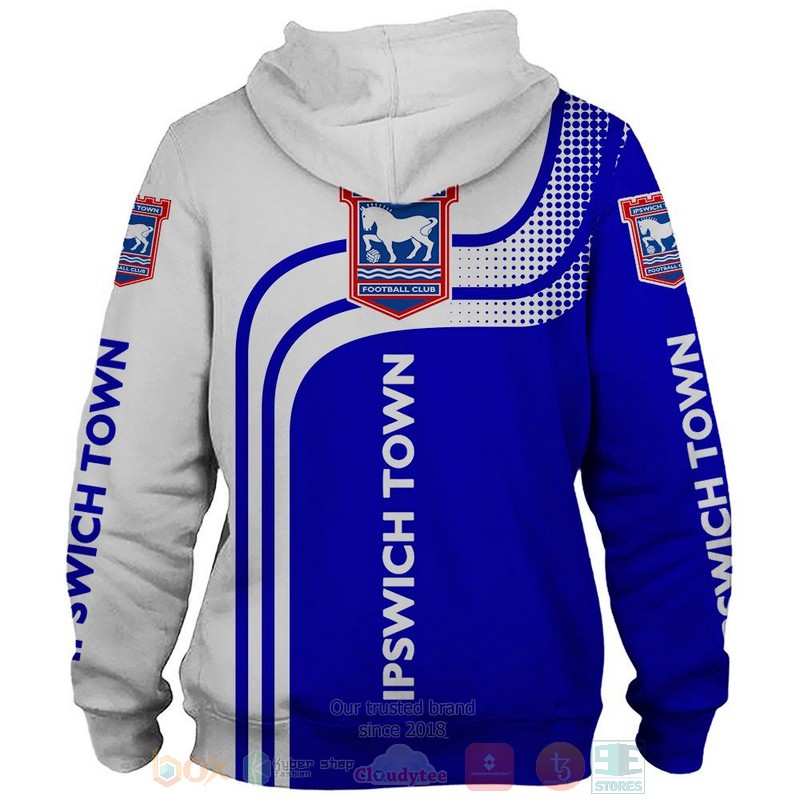 Ipswich Town FC blue white 3D shirt hoodie 1
