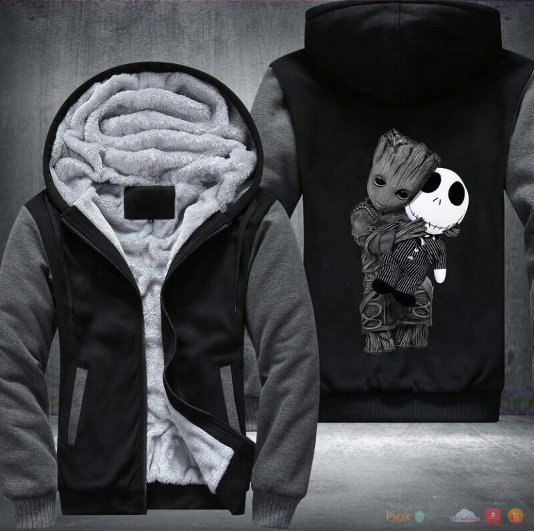 Jack Skellington and Groot Fleece Hoodie Jacket