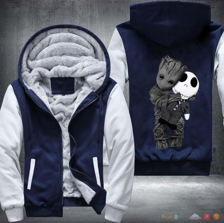 Jack Skellington and Groot Fleece Hoodie Jacket 1 2