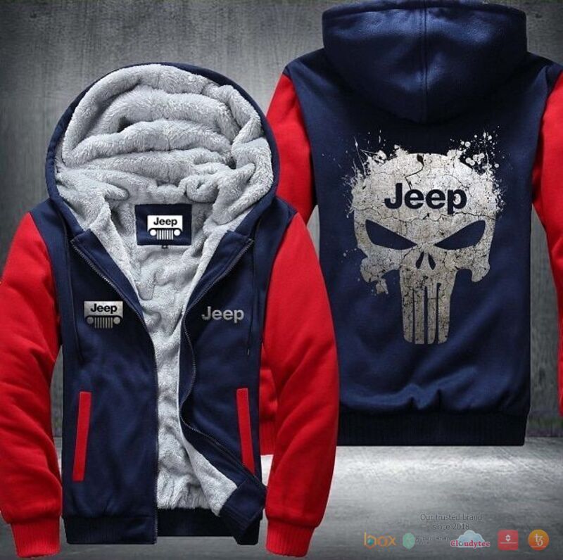 Jeep Punisher Skull Fleece Hoodie Jacket 1 2 3