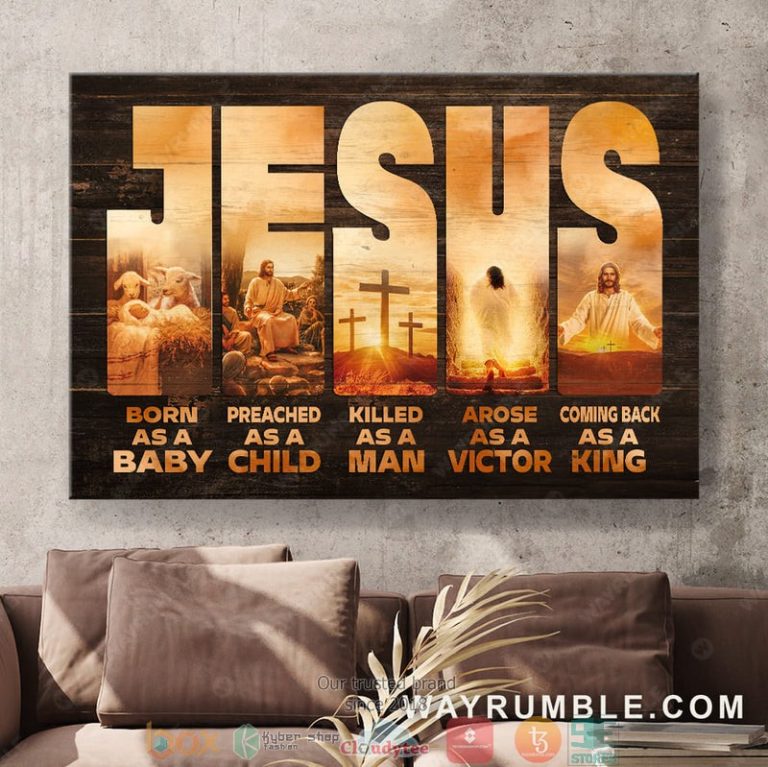 Jesus Born as a baby Coming back as a king Canvas