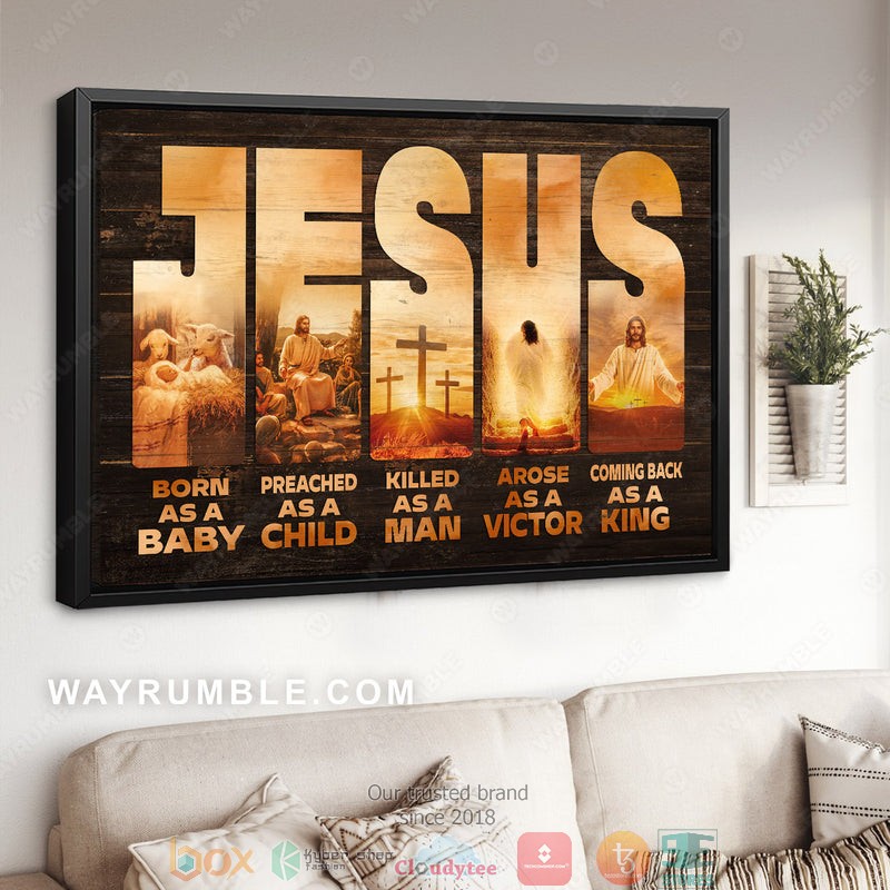 Jesus Born as a baby Coming back as a king Canvas 1