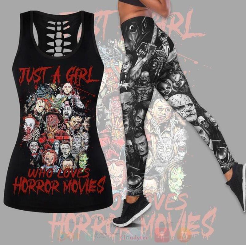 Just A Girl Who Loves Horror Movies Tank Top Leggings