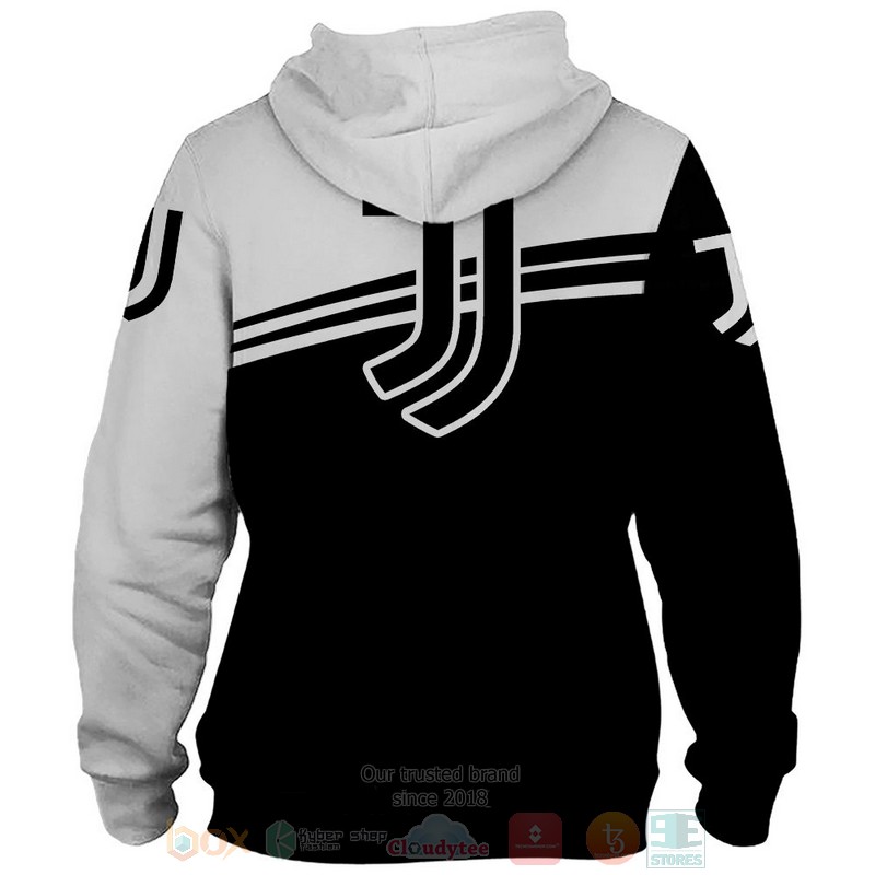 Juventus black white 3D shirt hoodie 1