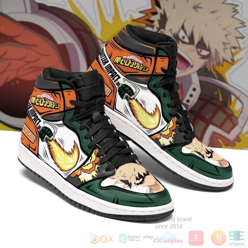 Katsuki Bakugo Sneakers Custom Anime My Hero Academia Air Jordan High Top Shoes