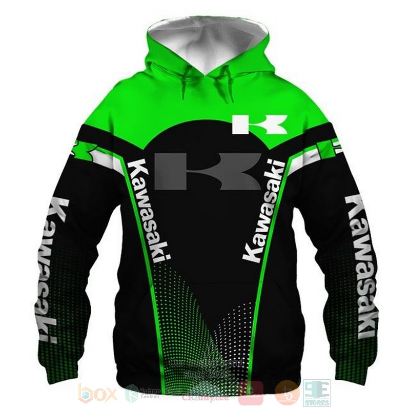 Kawasaki green black 3D shirt hoodie