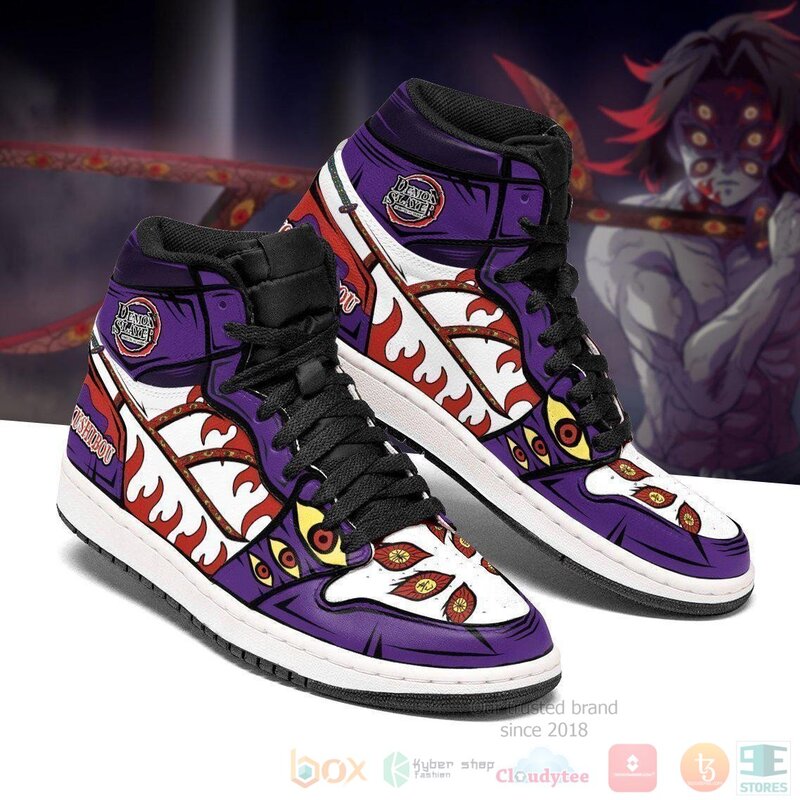 Kokushibou Sneakers Custom Anime Demon Slayer Air Jordan High Top Shoes 1