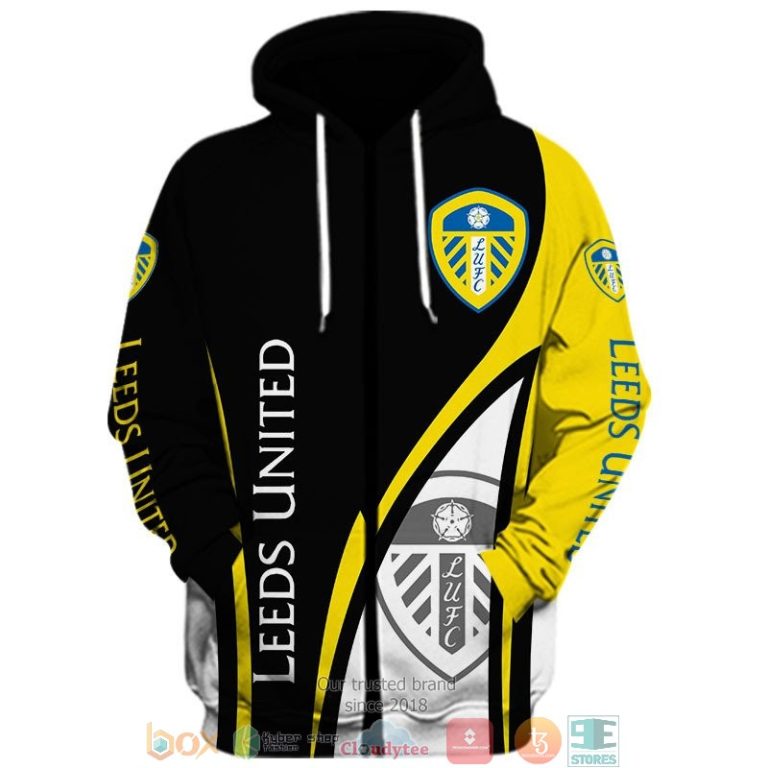 Leeds United Blue White 3d shirt hoodie 1 2