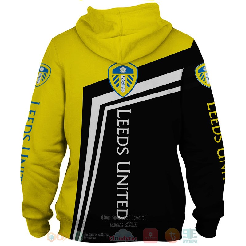 Leeds United black yellow 3D shirt hoodie 1