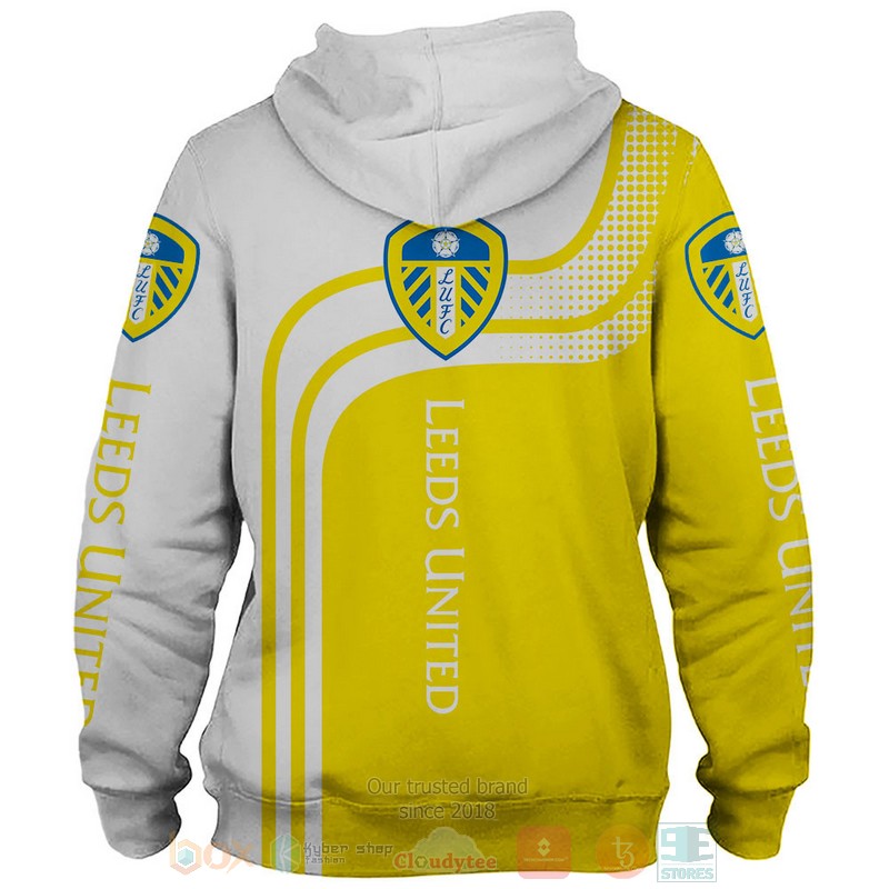 Leeds United yellow white 3D shirt hoodie 1